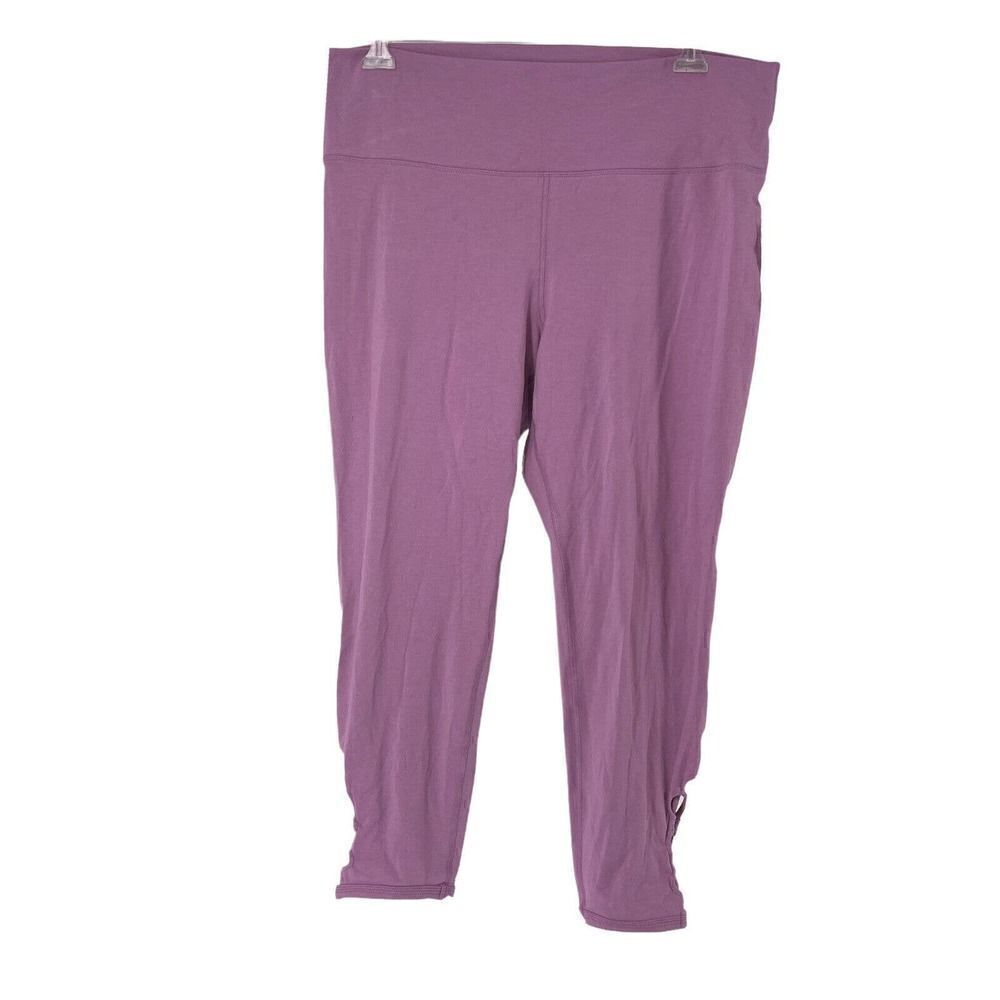 Old Navy Active Go Dry Leggings Womens Size XXL Laced Ankles High Rise Purple